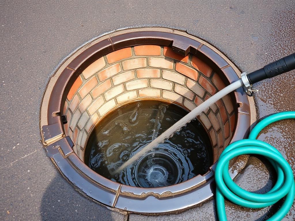 After — Blocked road manhole — fat & grease build-up